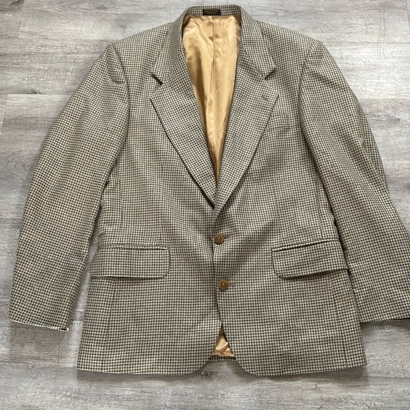 LANA MODA MENS LUXURY BLAZER 39R Houndstooth fine Italian woven fabric - Picture 1 of 8